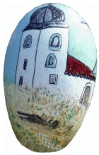 Osterbrunnen - handbemaltes Ei